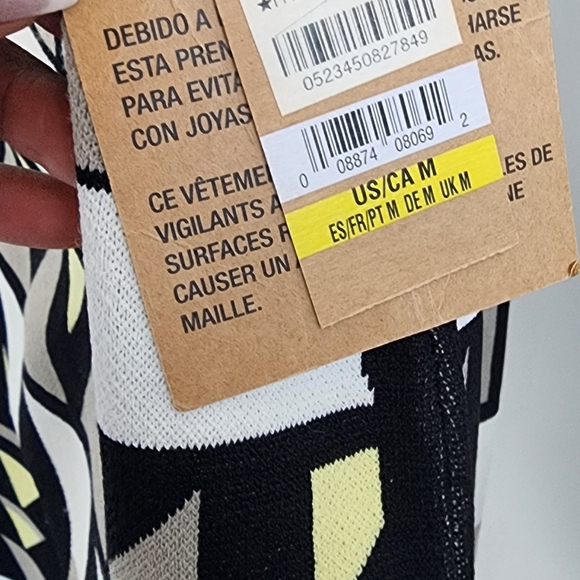 NWT Rachel Roy Women's Black and Yellow Geometric Print Skirt with Stretch | M - Picture 3 of 6